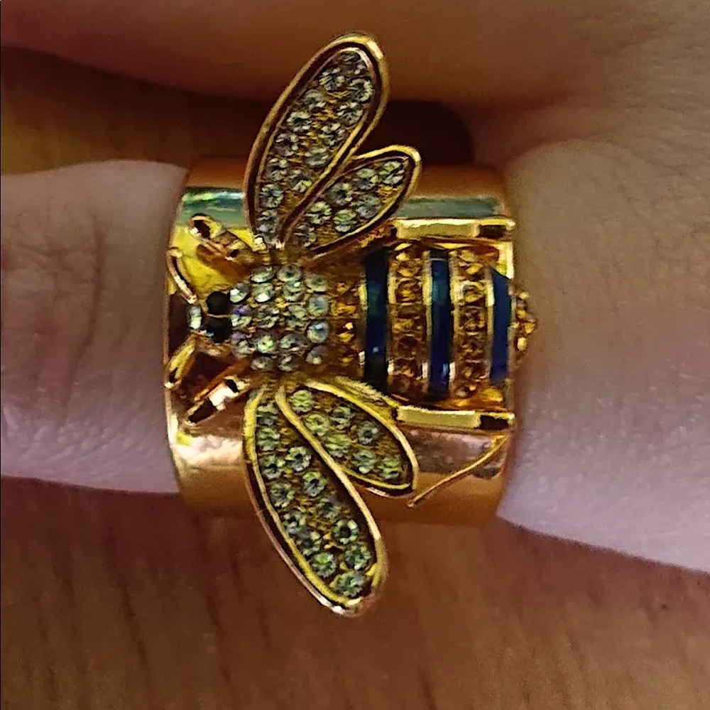 Sterling Silver 925 Large Bee Ring - image 3